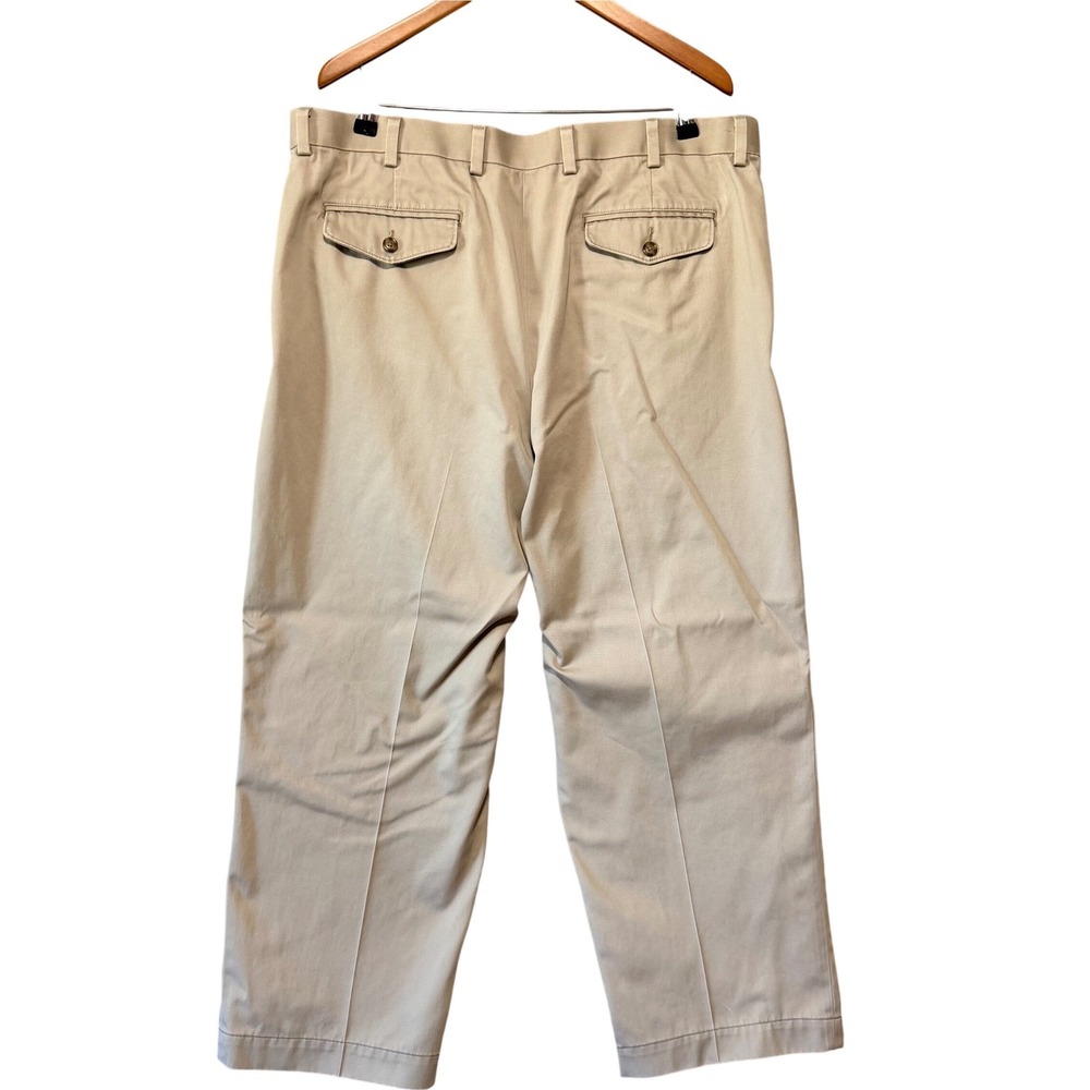 LL Bean Comfort Waist Chinos Mens Size 38 Khaki Cotton Twill Pants *See Photos - Picture 2 of 7